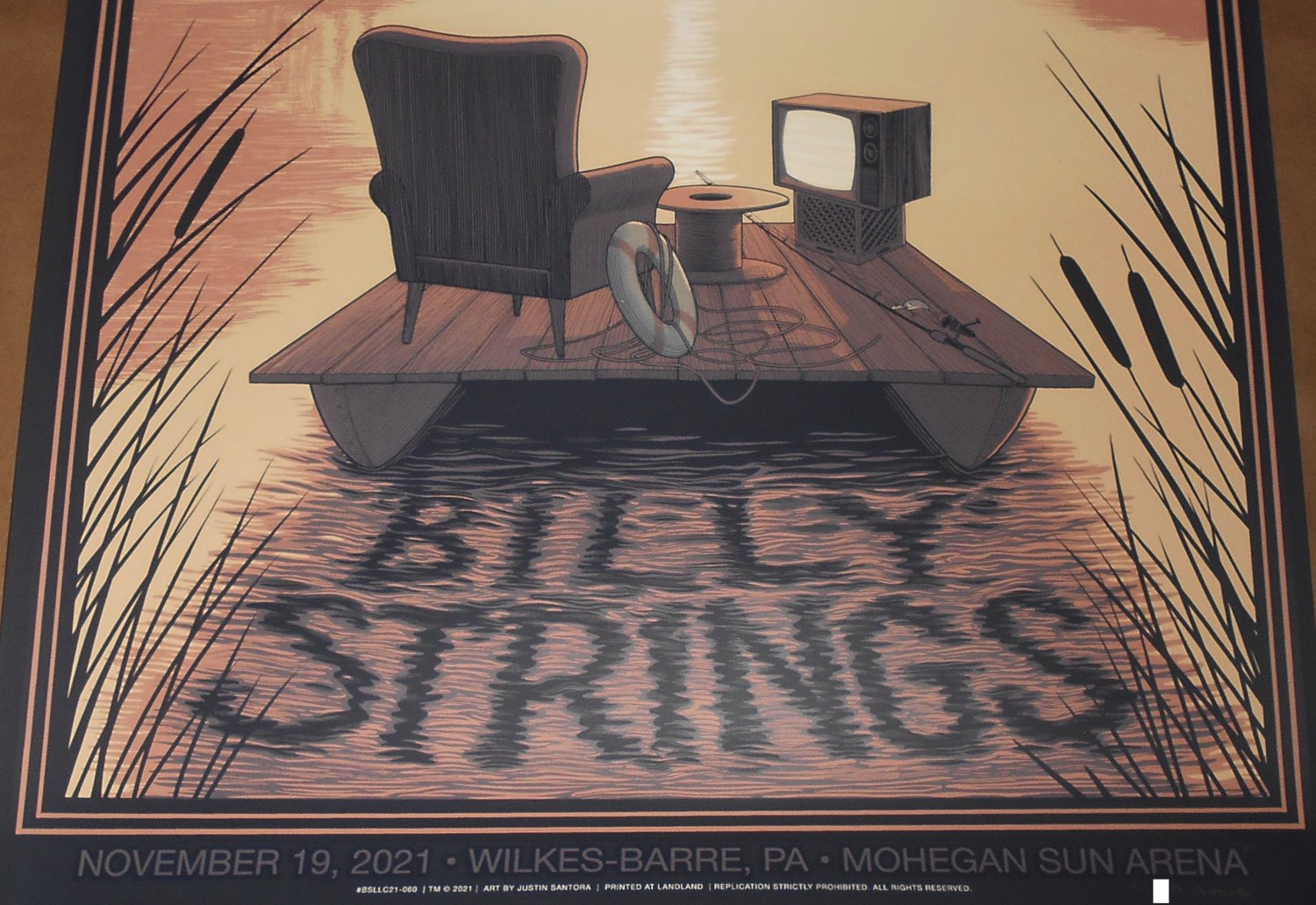 Billy Strings 2021 WilkesBarre Poster Justin Santora Signed Screen