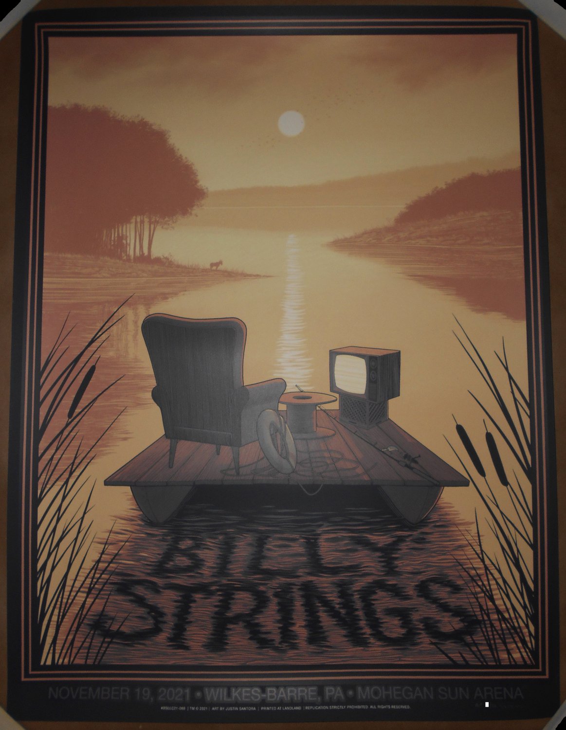 Billy Strings 2021 WilkesBarre Poster Justin Santora Signed Screen