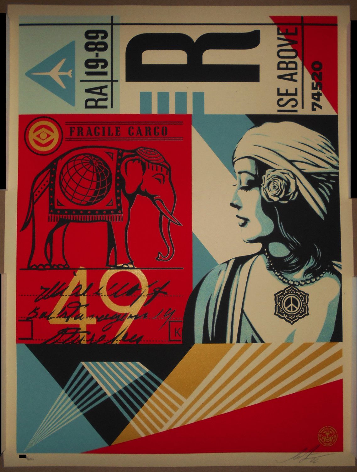 Shepard Fairey Obey Fragile Cargo Signed Screen Print Poster #/650 Rise Above