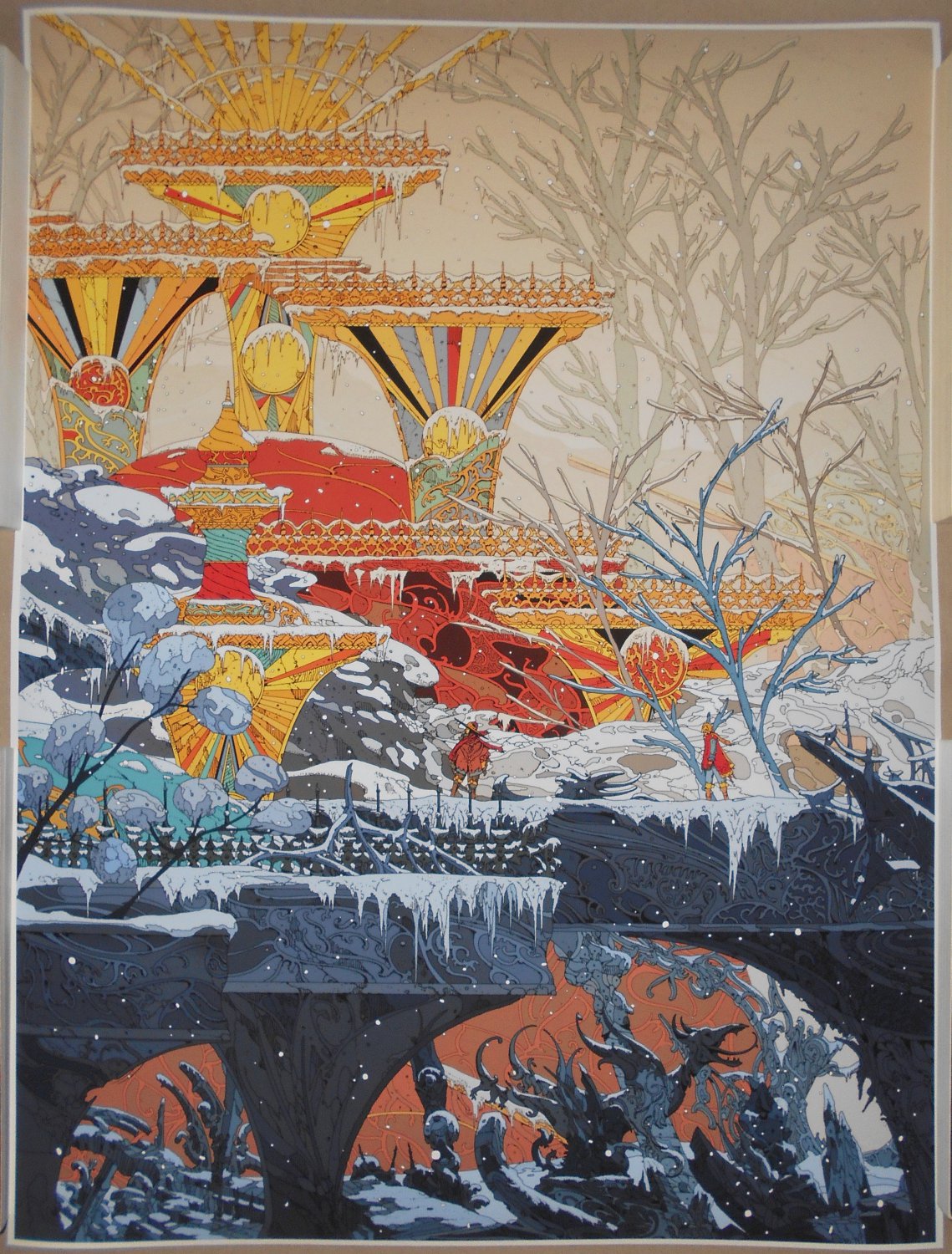 Kilian Eng Midwinter At The Sun Monument Giclee Print #/396 Art Poster Limited
