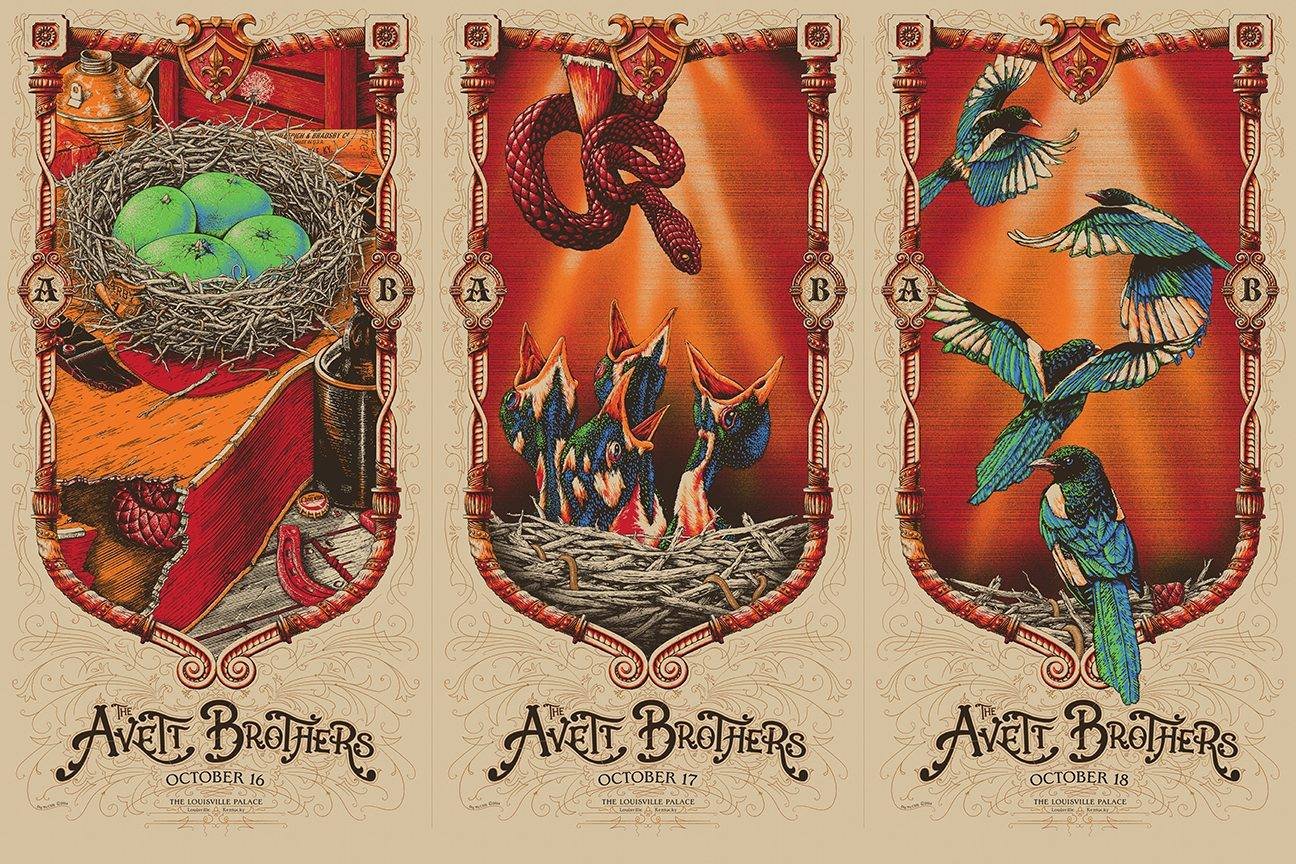 RED VARIANT The Avett Brothers 2014 Louisville KY Poster Print Dig My Chili #d