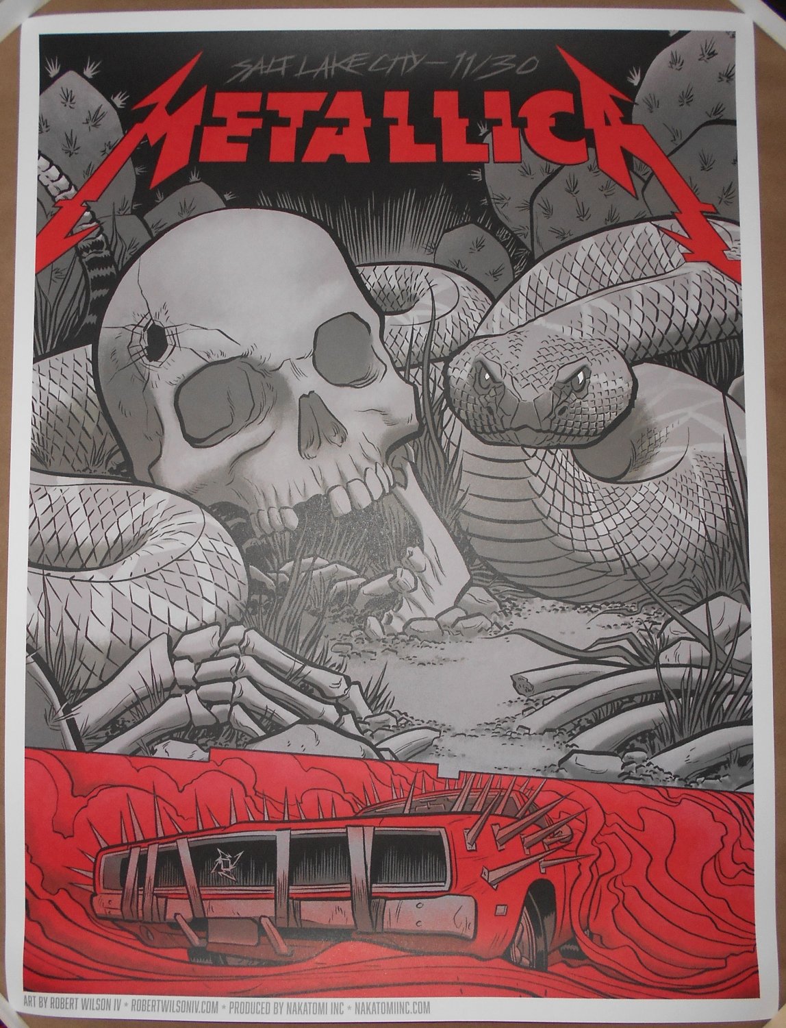 Metallica Salt Lake City UT 2018 Poster Print Robert Wilson IV Nakatomi Utah NEW