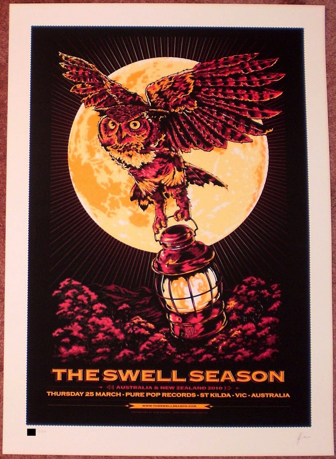 The Swell Season 2010 Melbourne Australia Signed Print Poster Once Ken Taylor