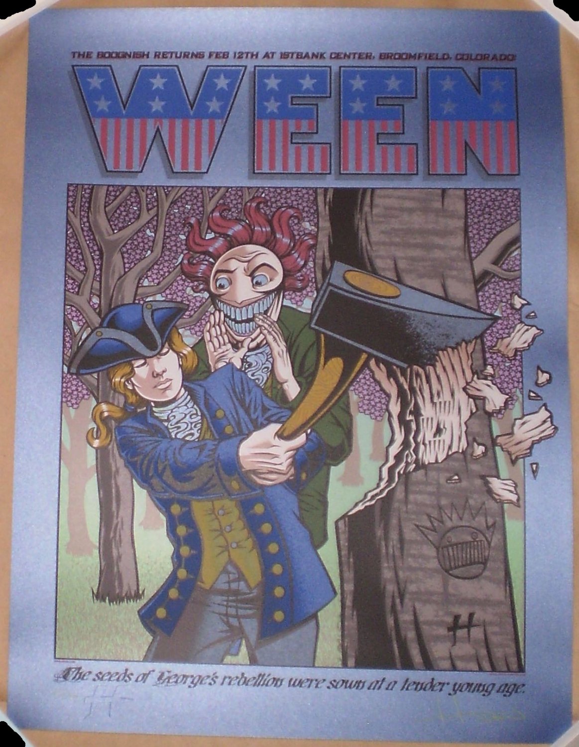 SAPPHIRE BLUE VARIANT Ween 2016 Broomfield CO Screen Print Poster Justin Hampton