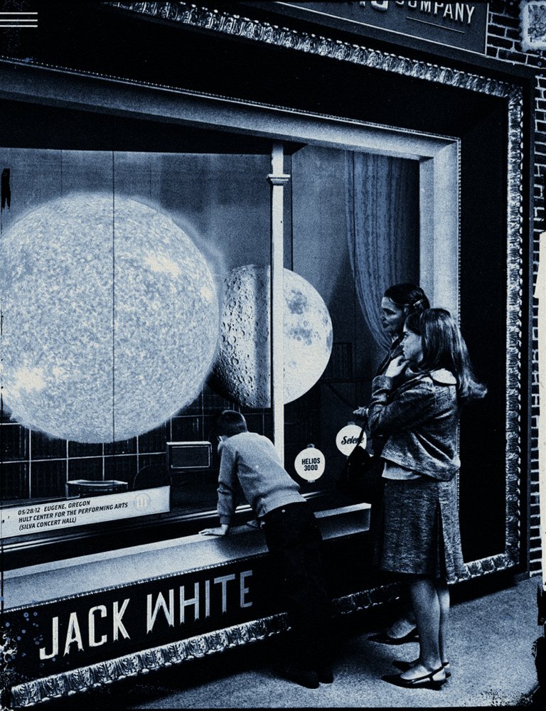 Jack White 2012 Eugene OR Poster Silent Giants Print Stripes Third Man Records