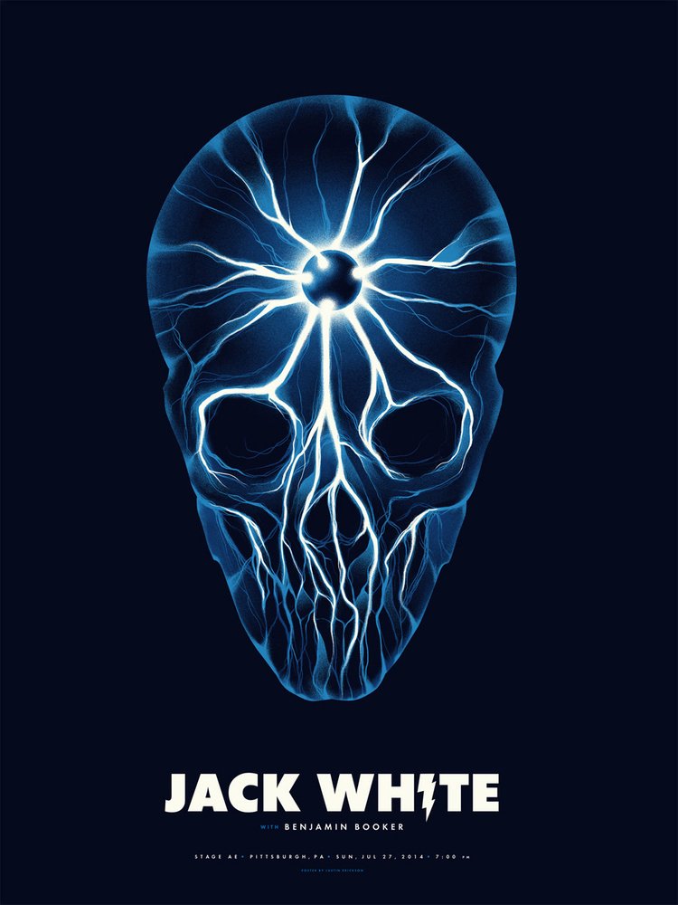 Jack White 2014 Pittsburgh PA Print Poster Justin Erickson Phantom City Creative