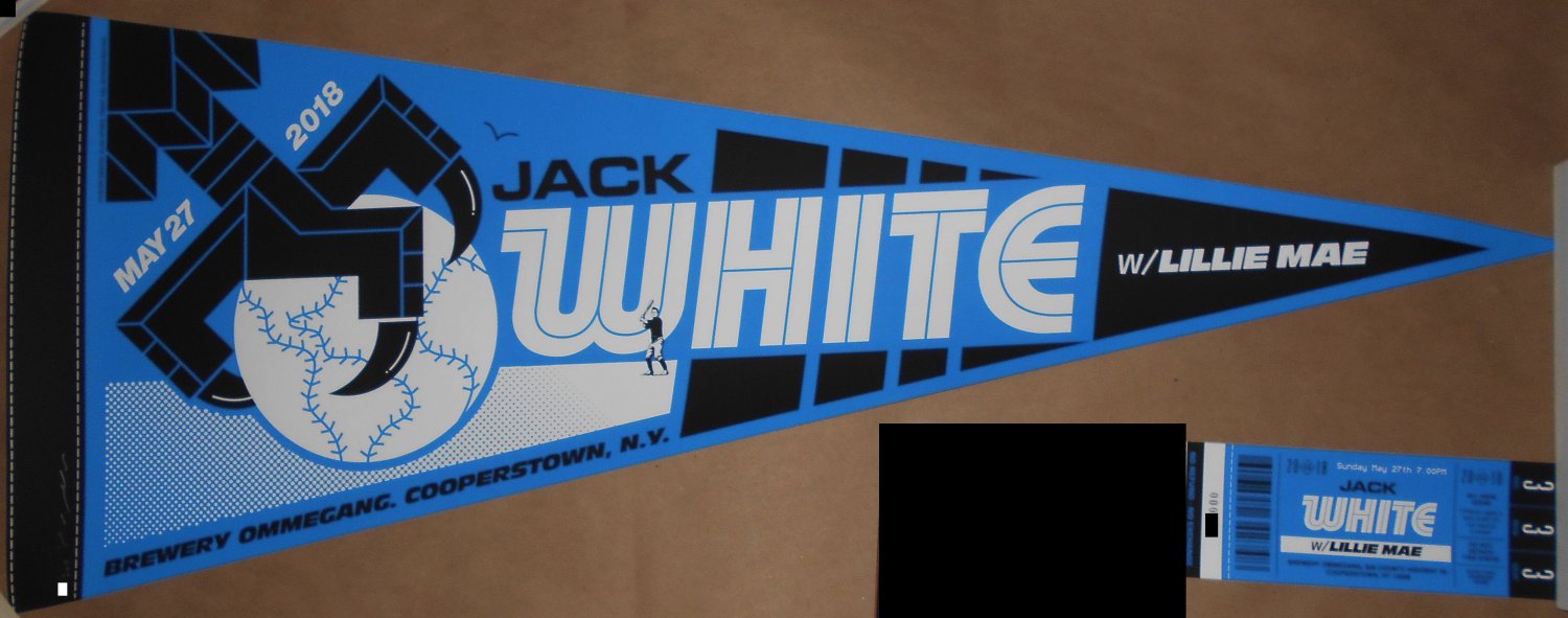 Jack White Stripes 2018 Cooperstown NY Alan Hynes Poster Print Pennant Ticket A
