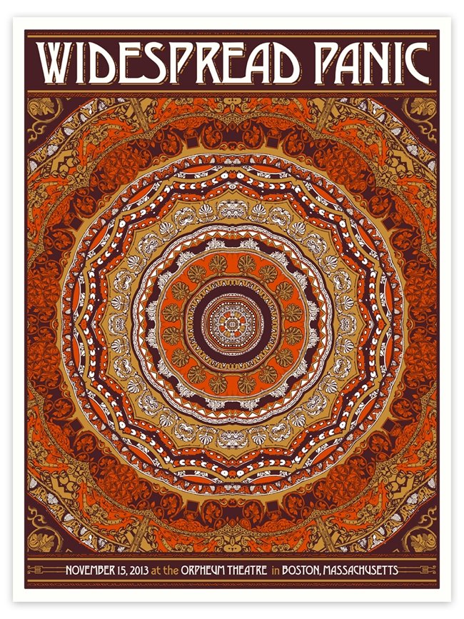 Widespread Panic 2013 Boston MA Poster Print Signed Numbered Nate Duval Orpheum