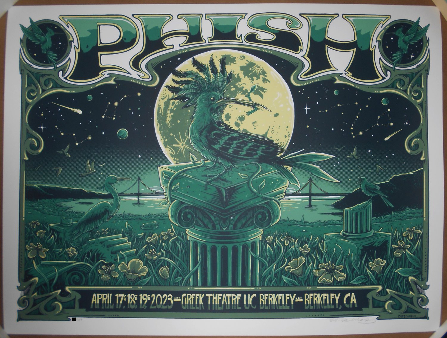 Phish Greek Berkeley 2023 Poster VARIANT Helen Kennedy ZazzCorp Signed Print 130