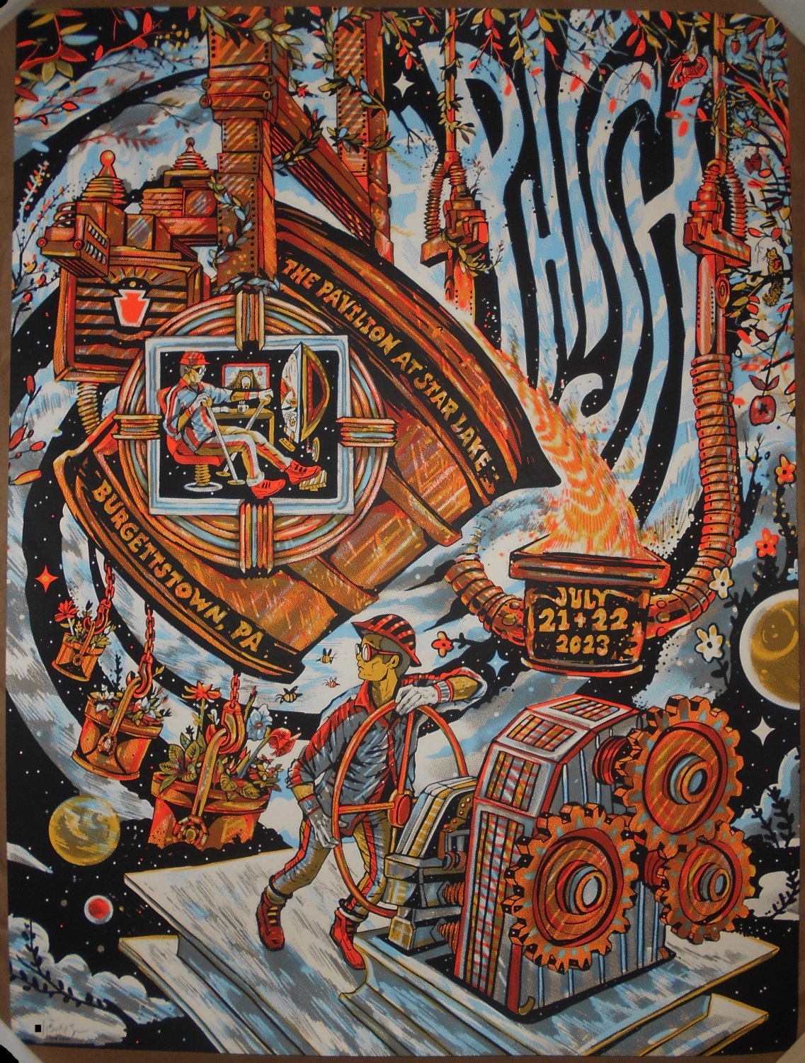 Phish Burgettstown 2023 Poster Star Lake Zeb Love Signed Screen Print AP #/150