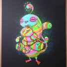 Marq Spusta Squeezums Black Rubber Blue Face Screen Print Signed + Free Micro