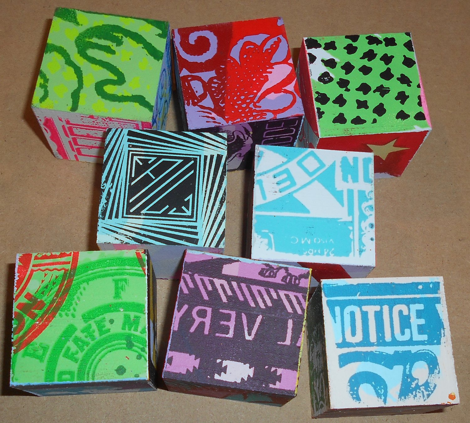 Faile Holiday Block and Roll Set of 8 Art Blocks Signed Numbered /125 New 2025