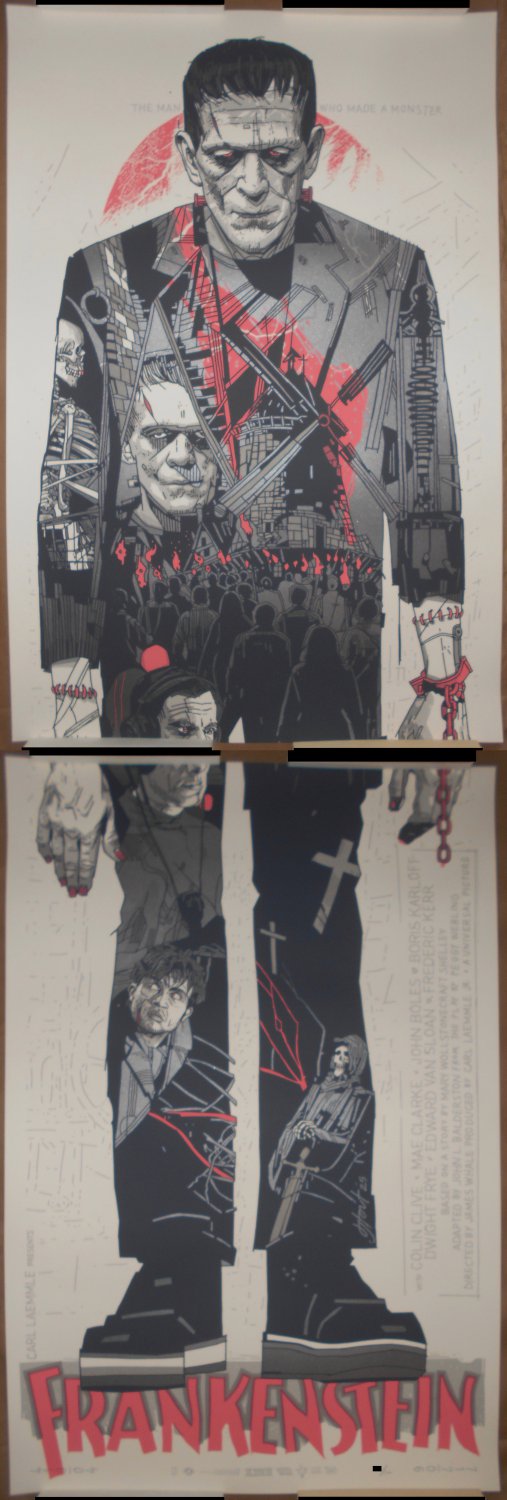 Tyler Stout Frankenstein Screen Print Poster Numbered Mary Shelley Boris Karloff