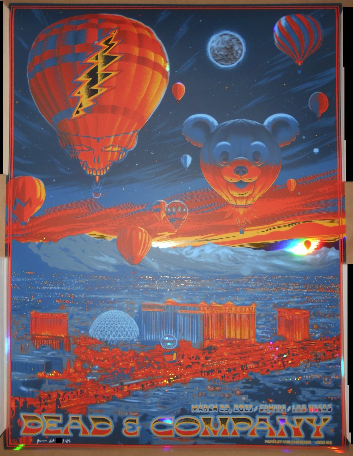 Grateful Dead & Company Sphere Las Vegas Poster Paul Kreizenbeck Rainbow Foil AP