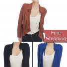 StunningLa LONG SLEEVE JACKET COAT SHORT TRENCH COAT SMALL SLIM JACKET & BELT S,M,L Black Bule Rust
