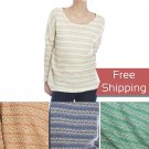 StunningLa STRIP SOFT SWEATER S,M,L STRIP SOFT METALLIC OVERSIZE SWEATER WITH ROUND NECK.