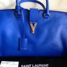 Saint Laurent 'Petite Ligne Y' X-large Size Royal Blue Tote Bag
