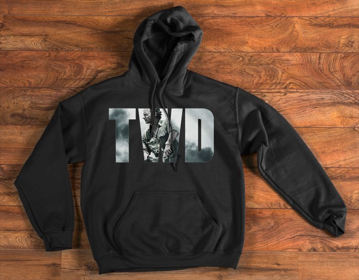 The WALKING DEAD TWD Pullover Hoodie Zombie Fleece Sweatshirt New Black S-3XL