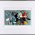 Charley Harper, Winter, Bird Feeder, White Matted Litho Bird Print, 22276