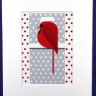 Charley Harper Print, Cool Cardinal, White Matted, 22483