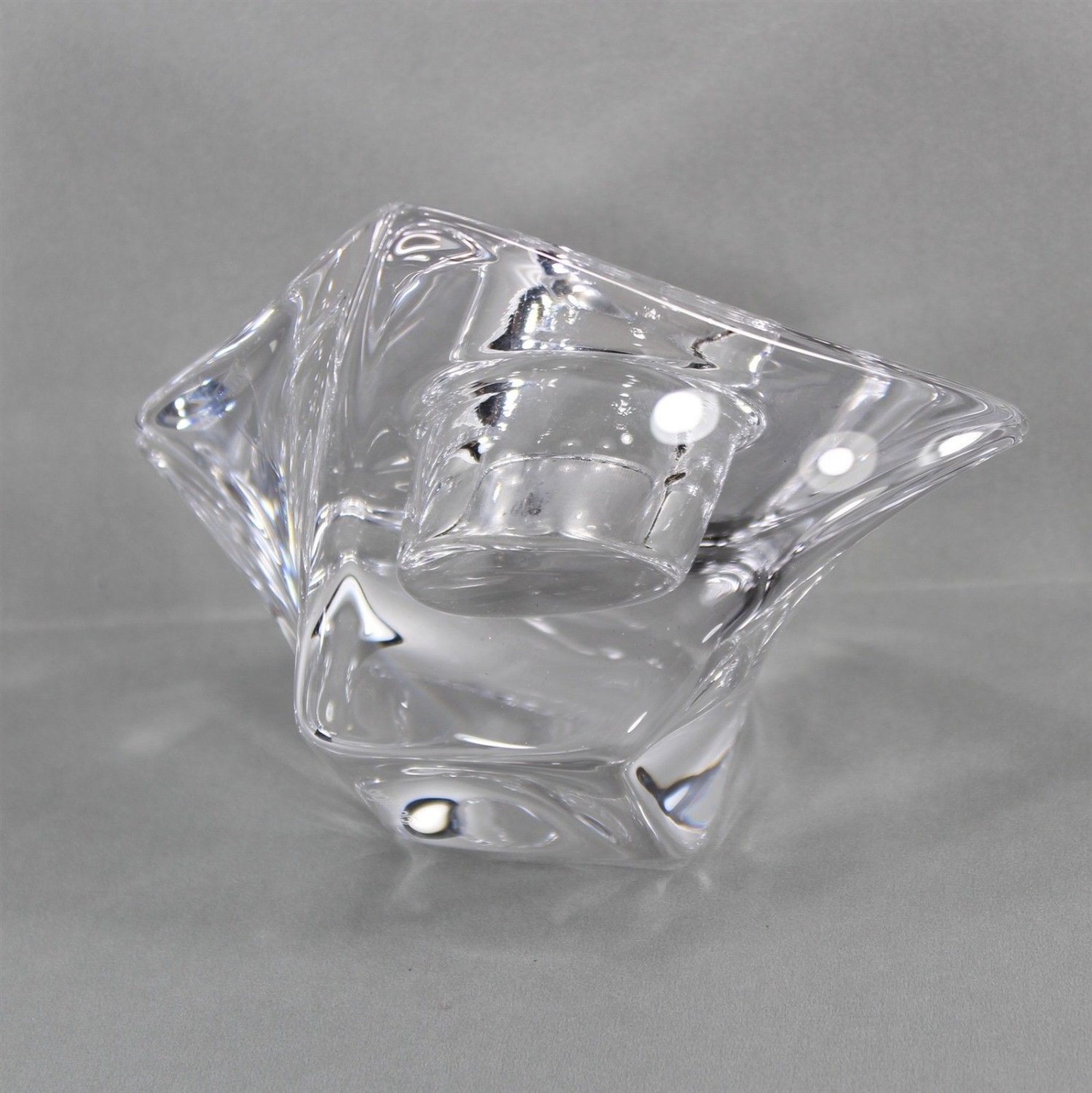 Orrefors Tornado Crystal Votive Candle Holder, Made in Sweden, Swedish