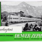 1962 Denver Zephyr Vista Dome Booklet, Slumbercoach, Burlington Railroad, 23450