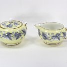 Wedgwood Josephine Yellow Cream and Sugar Set, Covered Sugar Bowl, Open Creamer, 23584