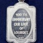 Lourdes Vintage Catholic Medal, 100 Year Anniversary, Unusual Shape, Italy, 22091