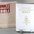 St Joseph Edition New American Bible, Large Text, White Leather in Box, 1980, 23551