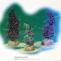 Department 56 Halloween Topiaries, Black, Green, Purple, Glittered Trees, 23127