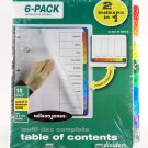 Wilson Jones Dividers, Complete Table of Contents, 10 Color Tab 6 Pack Multi Dex, 21758