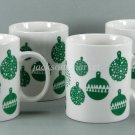 Starbucks Christmas Mugs, Green Ornaments, Set of (4), 21307