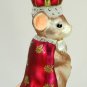 Fitz and Floyd, Charming Tails, King of My Heart, Giant Mouse Glass Ornament, 21791
