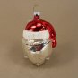 Santa Head Christmas Ornament, Painted Glass, Vintage, West Germany, 23594