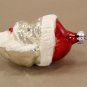 Santa Head Christmas Ornament, Painted Glass, Vintage, West Germany, 23594