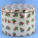 Vintage Decorated Tin, Rosebuds, Large for Candy, Cookies, Sewing, 23472