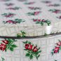 Vintage Decorated Tin, Rosebuds, Large for Candy, Cookies, Sewing, 23472