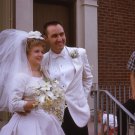 Bride & Groom on Church Steps, 1964 Vintage Kodachrome Slide, 20646