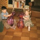 Kids Opening Easter Baskets, 1958 Vintage Color Slide, 20916