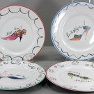 Fancy Shoe Plates, Rosanna, Set of 4, Made in Italy, 8" Round, 23531