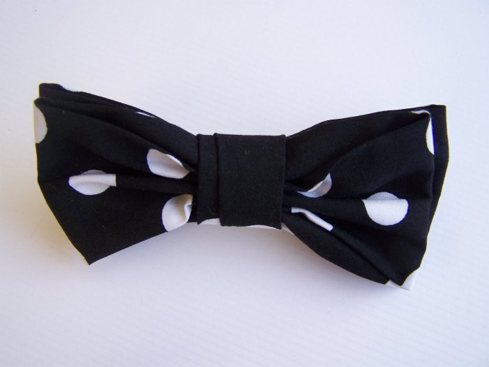 Black and White Polka Dot Hair Bow