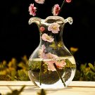 Delicate Decorative Clear Glass Scalloped Lipped Flower Vase for Home or Office