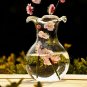 Delicate Decorative Clear Glass Scalloped Lipped Flower Vase for Home or Office