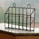 Antique Black Wall Mounted Antique Black Iron Mail Magazine Holder Utility Organizer