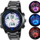731 Multifunctional Dual Movement Digital & Analog Watch with Light, Alarm Clock (Blue) M.