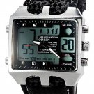 30M Water Resistant Men's Analog Dual Digital Quartz Sports Wrist Watch, Dual Time Display