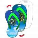 Lenticular Luggage Travel Tag Flip Flop Shape Island Paradise -LTFF-368