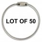 Stainless Steel Screw Cable Loop Luggage Tag 6 inches  LOT of 50 #OLT-01-09-50#