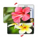 Flip Lenticular Luggage Bag Travel Tag Hibiscus Plumeria Flowers LT01-258
