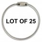 Stainless Steel Screw Cable Loop Luggage Tag 6" LOT of 25
